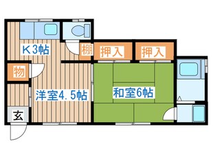 大里アパートの物件間取画像